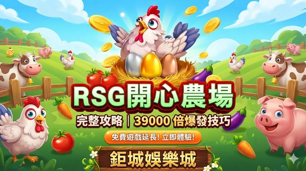 RSG《開心農場老虎機》完整老虎機攻略｜玩法解析、倍數符號、免費遊戲與 39000 倍爆發技巧一次看懂