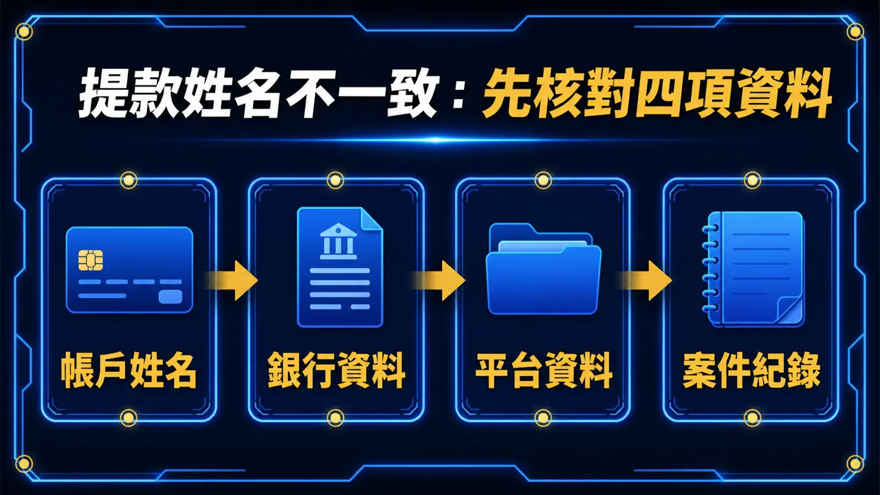 鉅城娛樂城提款帳戶姓名不一致主視覺整理圖