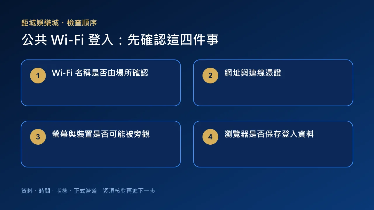 公共 Wi-Fi 登入娛樂城四項檢查圖